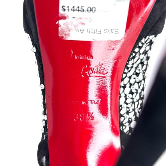 NEW Christian Louboutin Plougesta Alta Strass Embellished Platform Sandals 38.5 - Picture 8 of 8